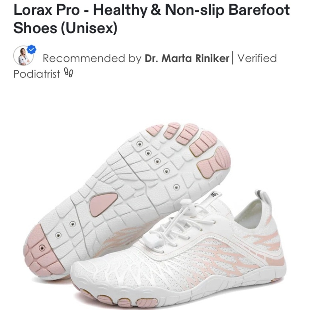 Hike Lorax Pro- Healthy Non-slip Barefoot 🦶 Shoes size 43 white/pink NWT - Picture 1 of 12